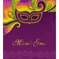 thumbnail image 3 of Mardi Gras Duvet Cover Set, Colorful Lace Style Corner Ornaments Calligraphy and Dotted Design, Decorative 3 Piece Bedding Set with 2 Pillow Shams, Calking Size, Purple Yellow Green, by Ambesonne, 3 of 3