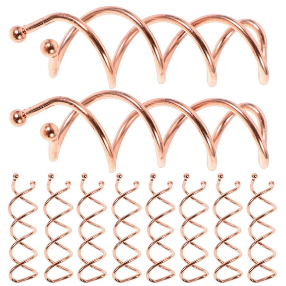LEORX 20Pack Spiral Hair Bump Barrettes in Rose Gold Metal for Practical Hairstyling
