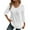 White, variant on Blouses for Women Dressy Casual Solid Color Casual Round Neck Three Quarter Sleeve 3/4 Sleeve T-Shirt Loose Basic Business Tees Blouses Black S-2XL