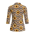 thumbnail image 3 of Uorisanigo Tribal Sunflower Women Long Sleeve Golf Polo Shirts Casual Comfortable Quick Dry Athletic Polo Shirts Soft Breathable Tennis Tops Quarter Zip Womens Outing Wear Size L, 3 of 7