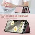 thumbnail image 3 of for Google Pixel 8A Wallet Case, Minimalist Luxury PU Leather Magnetic Detachable Credit Card Holder, 2 in 1 Zipper ID Cash Slot, Magnetic Closure Kickstand Folio Flip Slim Cover,Pink, 3 of 7