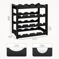 thumbnail image 6 of Wine Rack, 4-Tier Bamboo Wine Racks Countertop,Sturdy and Durable Wine Storage Cabinet Shelf,16 Bottles Wine Holder for Kitchen Pantry, Black, 6 of 14