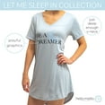 thumbnail image 3 of Hello Mello Let Me Sleep Lounge Sleepshirt V-Neck Short Sleeve Sleepwear, Be A Dreamer Medium/Large (Women's), 3 of 8