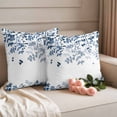 thumbnail image 3 of Outdoor Waterproof Pillow Covers Country Gradient Blue Leaf Decorative Throw Pillow Protectors,Pillowcase Cushion Cases for Patio Sofa Garden Couch,18x18in,Pack of 2, 3 of 14