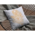 thumbnail image 2 of Hamsa Indoor/Outdoor Broadcloth Fabric Pillow in Gold on Gray 20x20, 2 of 5