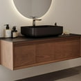 thumbnail image 4 of 48 Inch Floating Bathroom Vanity with Sink Combo, Mid Century Modern Wall Mounted Bathroom Storage Cabinet with Black Sintered Stone Countertop, Ceramic Basin Sink, 4 of 6