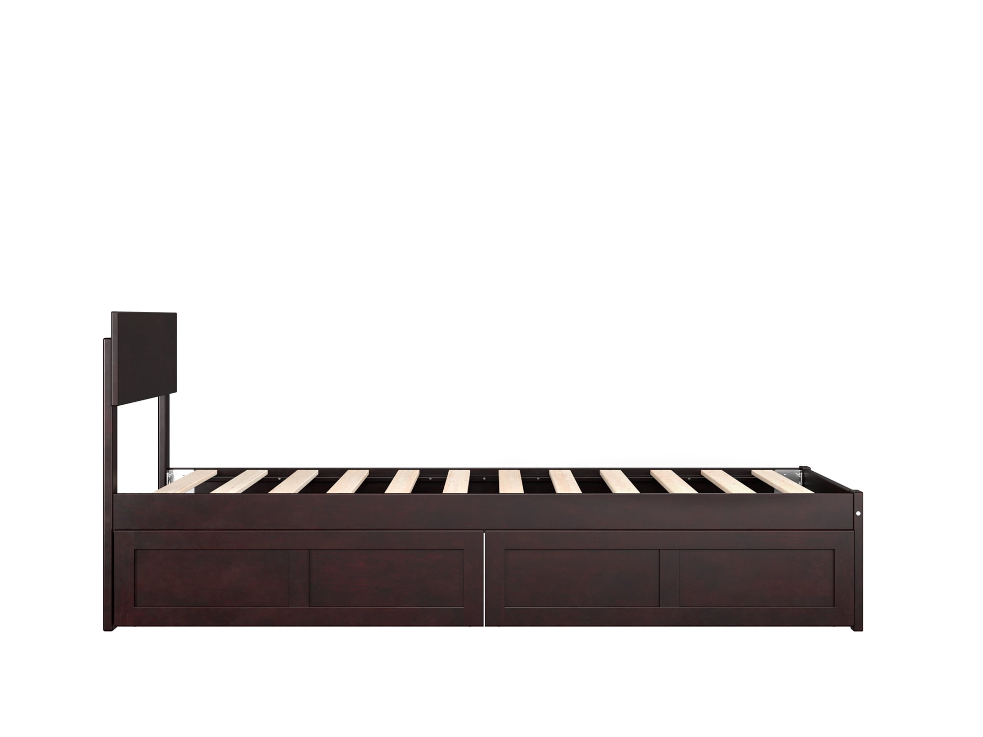 AFI Boston 14" Twin Wood Platform Bed Frame with Set of 2 Storage Drawers, Espresso