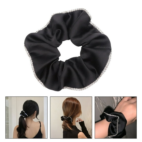 WHAMVOX  Hair Scrunchies Thick Bands Ties Ponytail Seamless Miss Women's Black