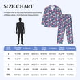 thumbnail image 4 of Logiee Skull blue leaf Print Mens Long Sleeve Pajama Set,Notched Collar Pajamas for Men, Men's Sleepwear,Mens Sleepwear with Pockets & Button Down-X-Large, 4 of 7