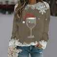 thumbnail image 2 of Christmas Women's Casual Crew Neck Long Sleeve Sweatshirt Soft Velvet Print Pullover Cozy Winter Warm Holiday Top, 2 of 2