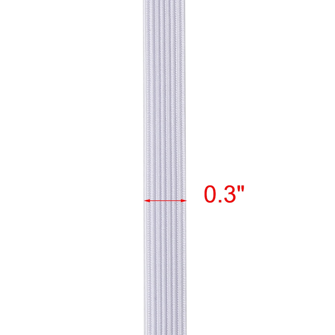 Unique Bargains Rubber Elastic White String Sewing Pants Band, 6.6Ft