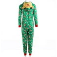 thumbnail image 3 of Viworld Christmas Family Matching Hoodie Pajamas Reindeer Romper Long Sleeve One Piece Jumpsuit Zipper Pjs for Adult Kids Baby Green, 3 of 6