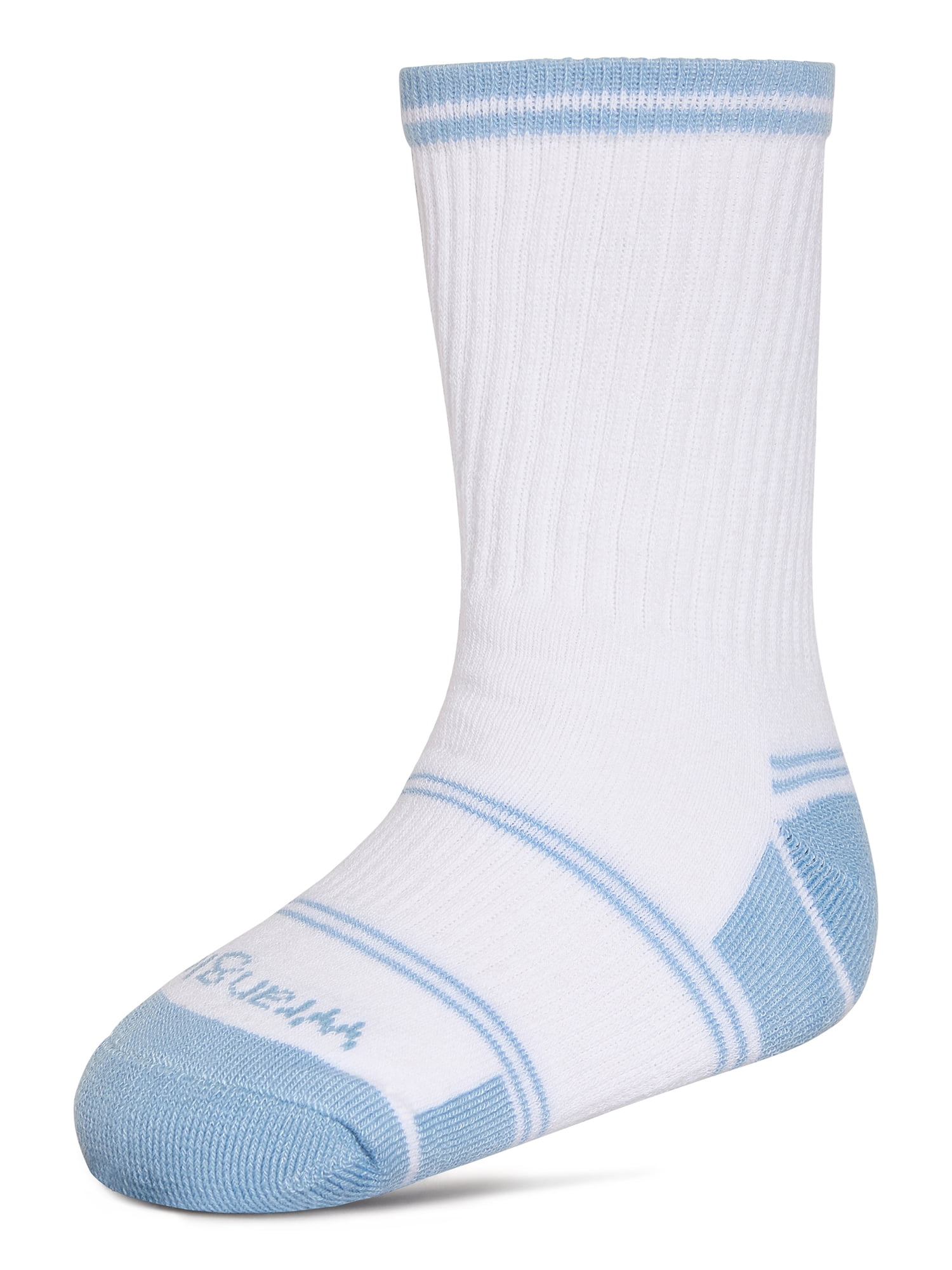 Wrangler Boys' Essentials Cool Comfort Crew Socks, Assorted Cushioned Socks for Kids, Small, 6-Pack
