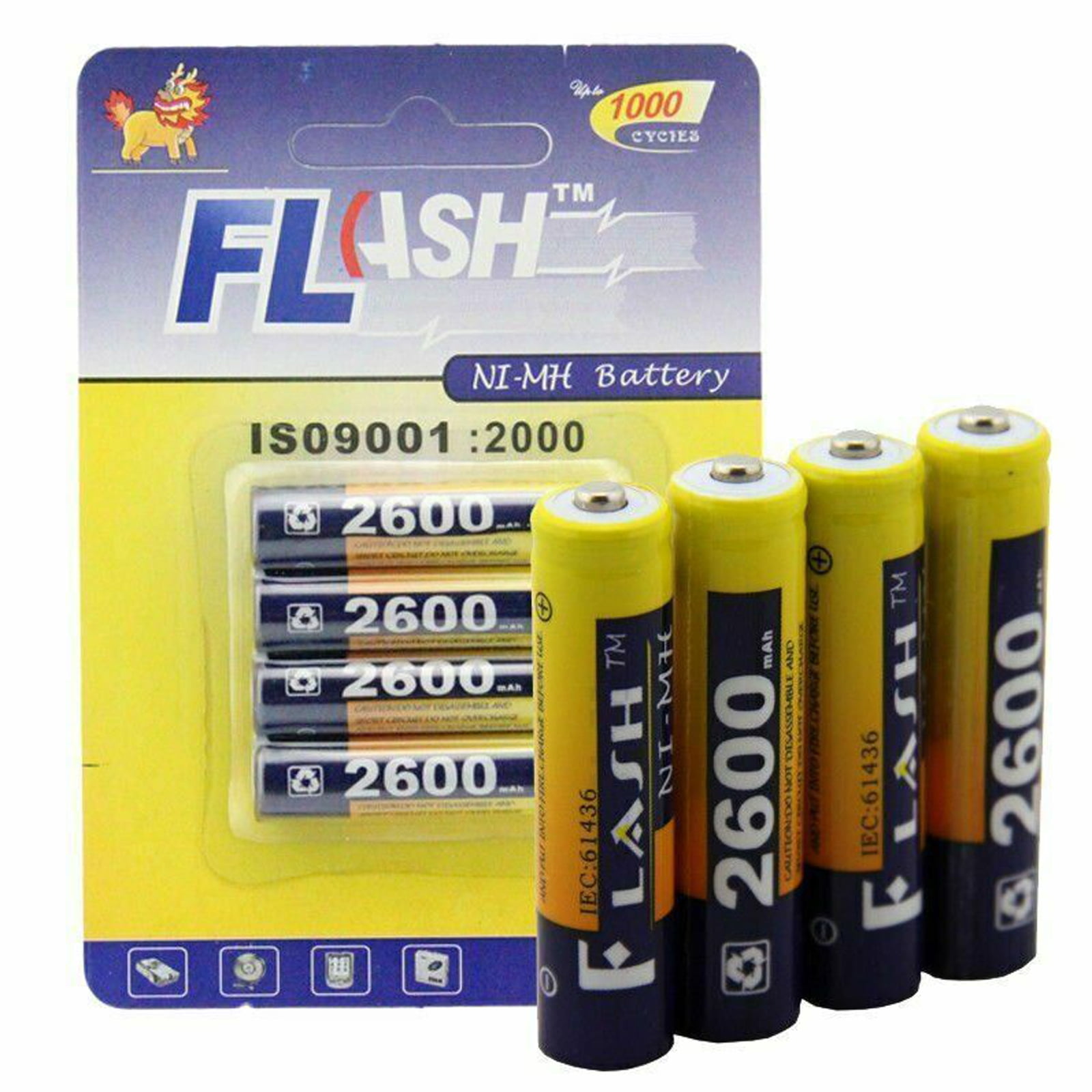 Hengu Rechargeable AAA Batteries, 2600mAh High Capacity NiMH Triple A