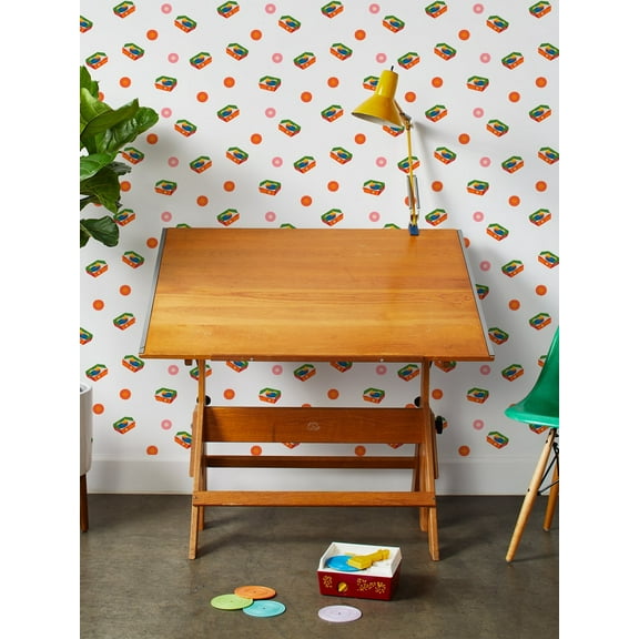 Music Box Record Player Removable Vinyl Wallpaper By Fisher-Price - White