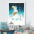 thumbnail image 1 of Designart Christmas Snowman Playing Guitar IV Traditional Framed Wall Art, 1 of 4