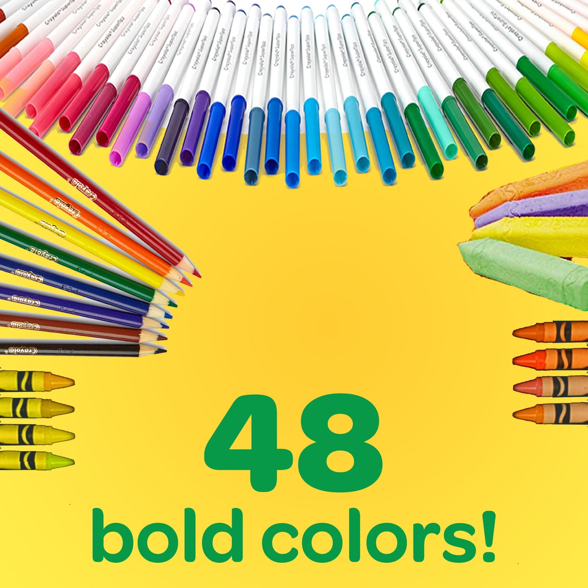 Crayola Creativity Tub, Crayons, Markers, Colored Pencils, Construction  Paper, 80 Pieces (045358)