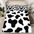 thumbnail image 2 of Homewish Fashion Cow Print Bed Sheets, White Black Polkadots King Sheets, Teens Kids Boys Girls Sheet Set, Breathable Home Decor, 4pcs, 2 of 7