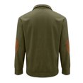 thumbnail image 5 of Men's Flag Print Stand Collar Quarter-Zip Sweatshirt, Casual Outdoor Button Placket Pullover Top, Spring Fall Patriotic Style,Army Green,L, 5 of 9