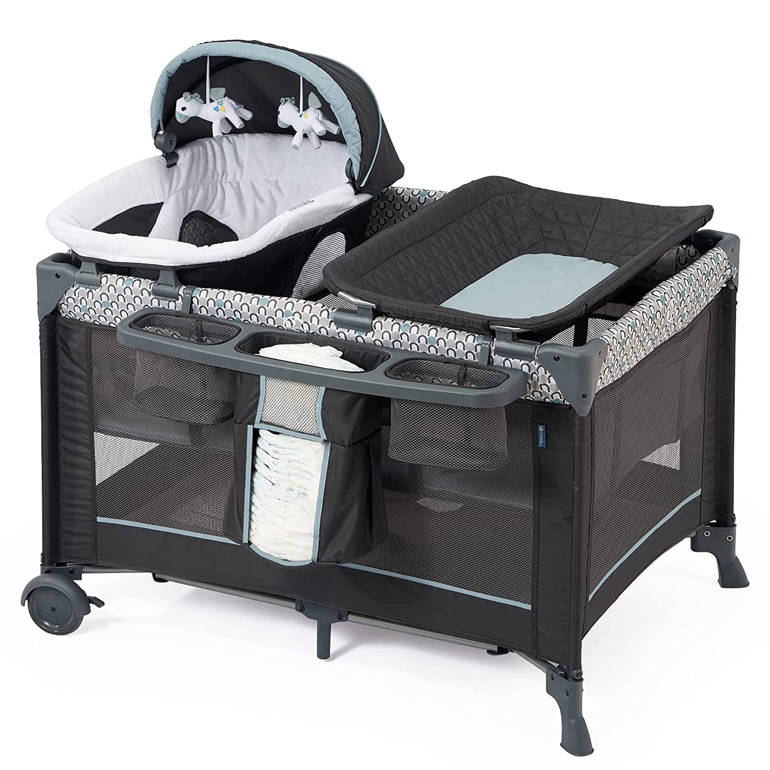 5 in 1 Multifunctional Pack and Play Foldable Baby Crib with