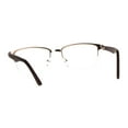 thumbnail image 4 of Mens Half Metal Rim Powered Bifocal Reading Eyeglasses Gold Brown 2.25, 4 of 4