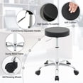 thumbnail image 4 of Taburete de oficina con ruedas FIRAVOE, silla de dibujo ajustable, color negro, 4 of 8