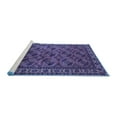 thumbnail image 2 of Ahgly Company Machine Washable Indoor Round Oriental Blue Industrial Area Rugs, 4' Round, 2 of 4