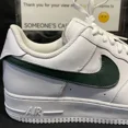 thumbnail image 4 of Ni&ke Air Force 1 Low White (Olive Custom Painted Swoosh) SC-#54W, 4 of 6