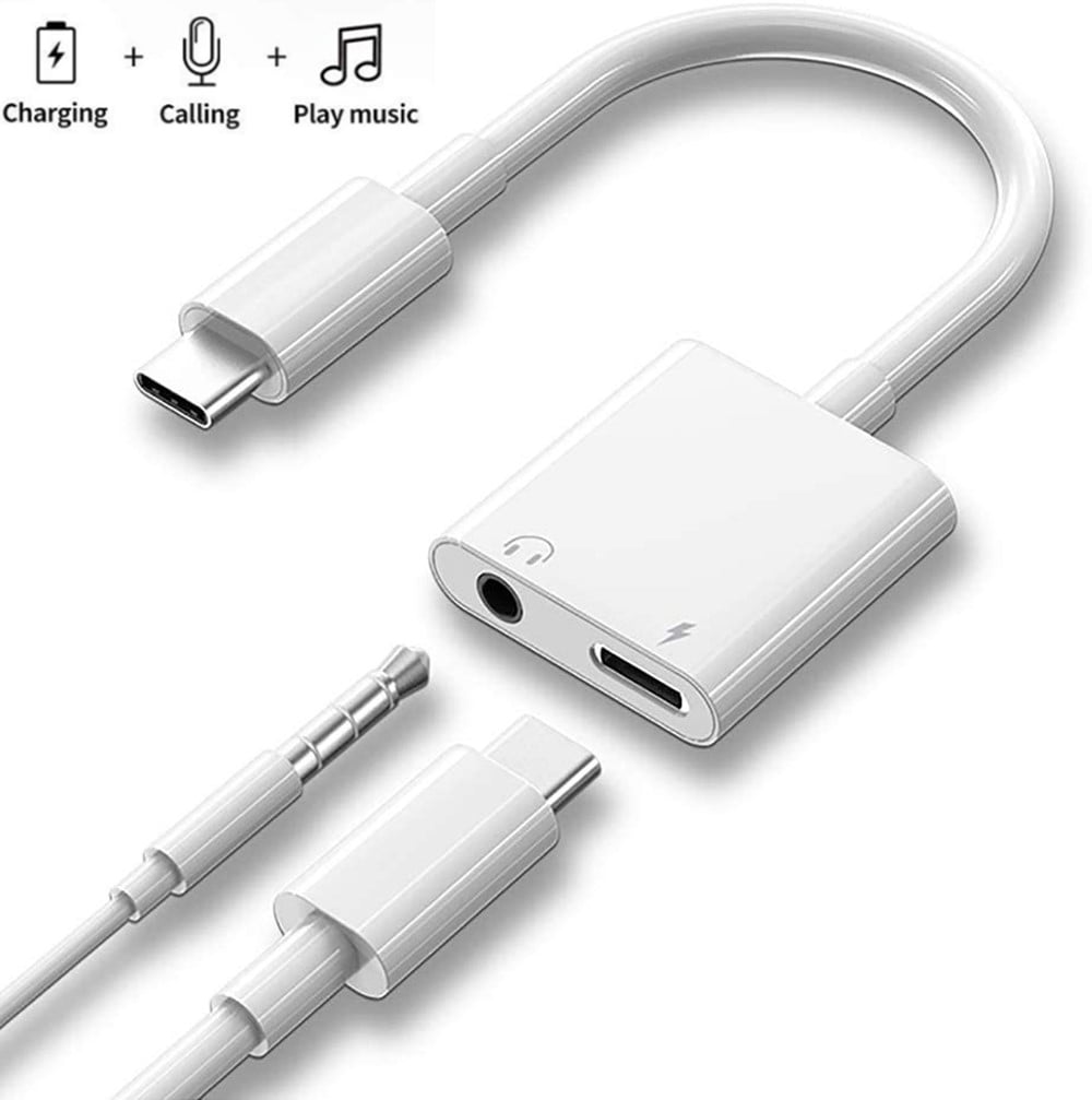 USB C to 3.5mm Headphone Jack Adapter , 2 in 1 USB C Dongle 3.5mm Aux