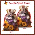 thumbnail image 2 of Fuzoiu Cute Cat Sunflower Print Christmas Gift Bag,Burlap Gift Bag with Drawstring Closure & Hang Tag,Perfect for Holidays, Birthdays, and Special Occasions-Medium, 2 of 7