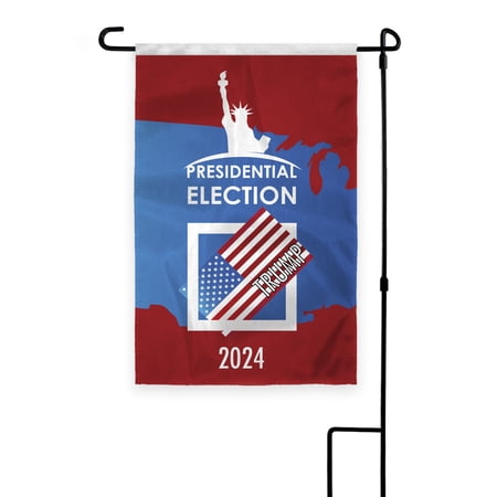 AGAS Trump Garden Flag - Red, White & Blue Flag - 12x18 Inch 200D Nylon with 12" Pole Sleeve and Double Stitching - Durable and Vibrant for Outdoor Display