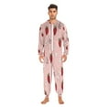 thumbnail image 7 of 1 Piece Adult Onesie Pajamas Cozy & Loose-Fit Sleepsuit Loungewear with Pockets Strawberry and Flower XX-Large, 7 of 7