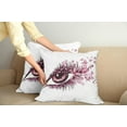 thumbnail image 3 of Ambesonne Butterfly Throw Pillow Cover 2 Pack, Woman Eyelashes, 16", Pale Pink Purple, 3 of 6