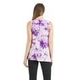 thumbnail image 5 of Made by Johnny Women's Lightweight Sleeveless Tie Dye Open Front Drape Cardigan XXL WHITE_PURPLE, 5 of 6