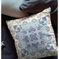 thumbnail image 3 of Amrita Sen Rose Box Suede Zippered Pillow w Insert by Amrita Sen in Off White and Blue, 3 of 5