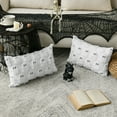 thumbnail image 6 of Sm:)e Halloween Goost Plush Faux Fur Jacquard Throw Pillow Cover 12x20 Inch White, Set of 2 Silky Soft Seasonal Cushion Case for Sofa Couch, 6 of 7