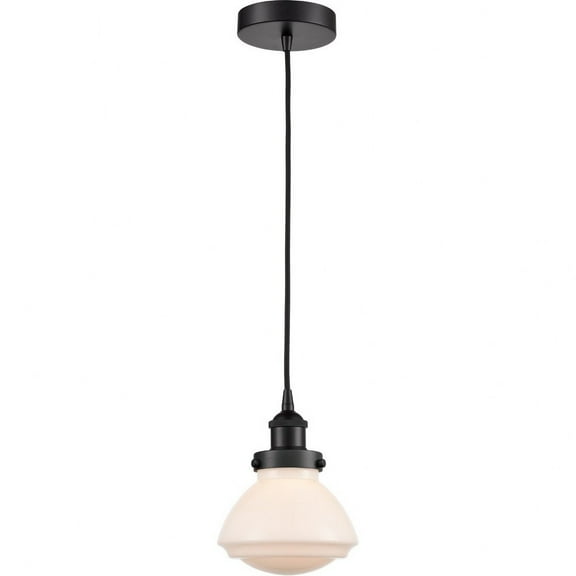 616-1PH-BK-G321 Innovations Lighting Olean - 1 Light Mini Pendant In Industrial Style-7.75 Inches Tall and 6.75 Inches Wide-Matte Black Finish-Matte