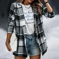 thumbnail image 4 of ZOHIUM Women Tops Dressy Casual Women's Flannel Tops Shirts Raglan Long Sleeve Button Down Shirts Blouse Cardigan Jacket Ladies Tops and Blouses (Gray,XXXL), 4 of 6