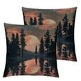 thumbnail image 2 of Acheng Throw Pillow Covers, Couch Pillows Covers, Set of 2 Throw Pillow Cases, Lake Forest Deer Aurora, Decorative Throw Pillow Covers, Pillow Cover White, 2 of 6