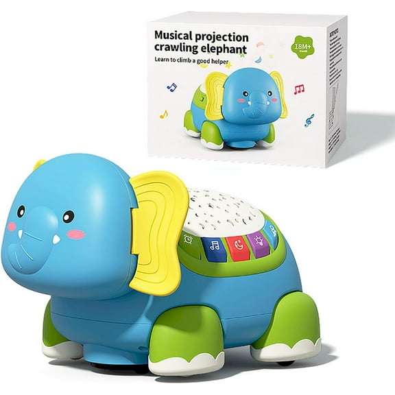 Musical Baby Crawling Toy - elephant or Elephant Sensory Toy - 5 in 1 Multifunctional with Lighting and Sound, Tummy Time Toy, Gifts for 18  Months Toddlers Kids