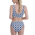 thumbnail image 5 of High Waisted Bikini Sets For Women, Blue And White Plaid Swimsuits Tummy Control, Two Pieces Bathing Suit, 5 of 8