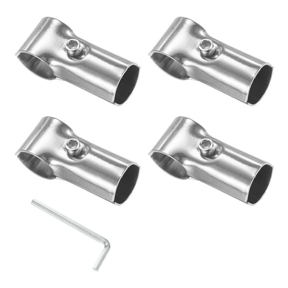 Uxcell 4-Pack Structural Pipe Connector, T Clamps Stainless Steel Pipe Connector for OD 1" or 25MM Pipe