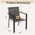 thumbnail image 4 of UDPATIO Patio Dining Chairs Set of 6 Stackable Outdoor Wicker Dining Chairs, All-Weather Patio Armchairs with Armrests, Rustproof Steel Frame, Ergonomic Comfort for Backyard, Deck, Garden,Grey, 4 of 6