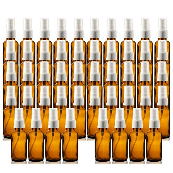 Global Amber 2oz White Mist Sprayer Bottle (60ml) Pack of 48