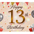 thumbnail image 4 of Pink Background Happy 13th Birthday Banner with Balloons Confetti and Presents Party Supplies Backdrop Decor for Photography Props Birthday Party Decors, 4 of 8
