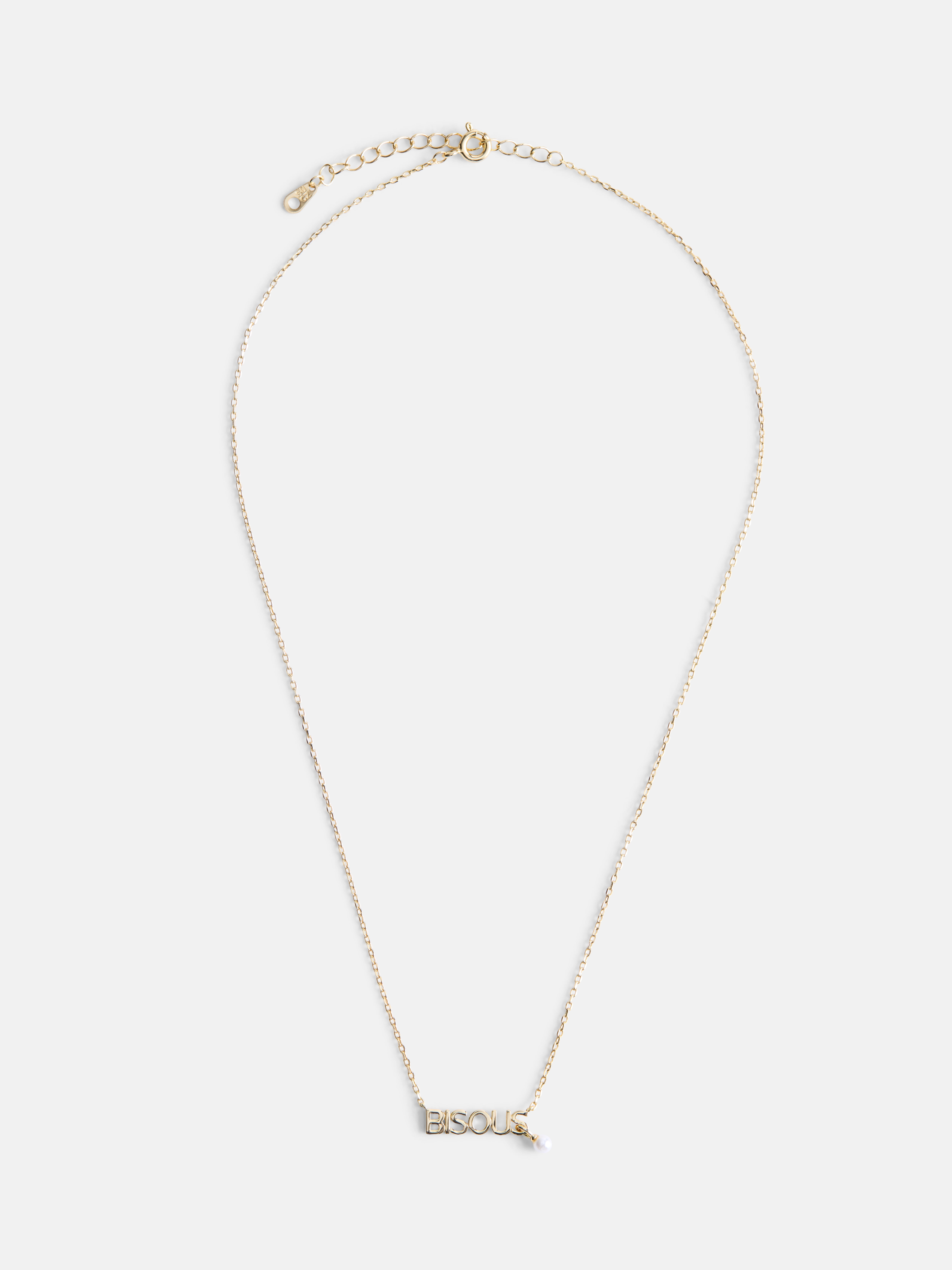 Free Assembly Women's Demi Fine 14K Gold Plated Simulated Pearl Bisous Necklace, 16" + 2" Extender