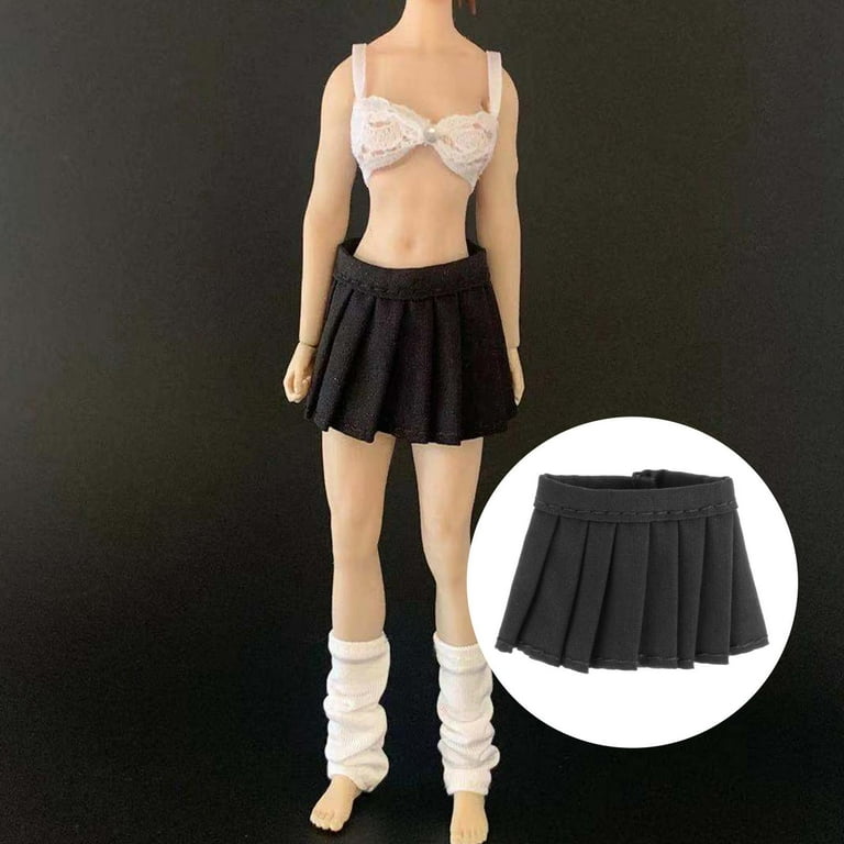 1:12 Scale Girl Body Pleated Skirt Action Figure Accessories Dress