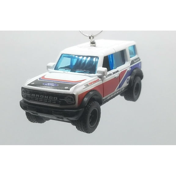 Christmas Ornament for 2021 Ford Bronco White Red Blue