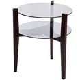 thumbnail image 4 of Aria Home 2 Tier Round Glass End Table Brown Smoke Modern Accent Furniture Stylings, 4 of 5