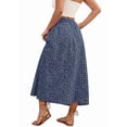 thumbnail image 4 of Women'S Slit Split Long Skirts High Waisted Summer Maxi Skirts Blue XXL, 4 of 9
